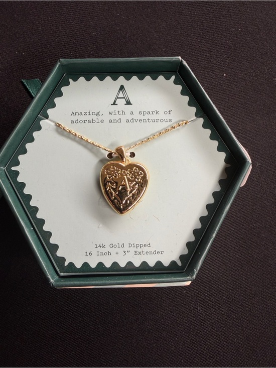 a new day Jewelry - a new day Gold Heart Locket Necklace with Floral Detail
